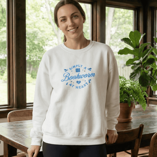 Bookworm Sweatshirt – Simply a Book Lover at Heart Crewneck