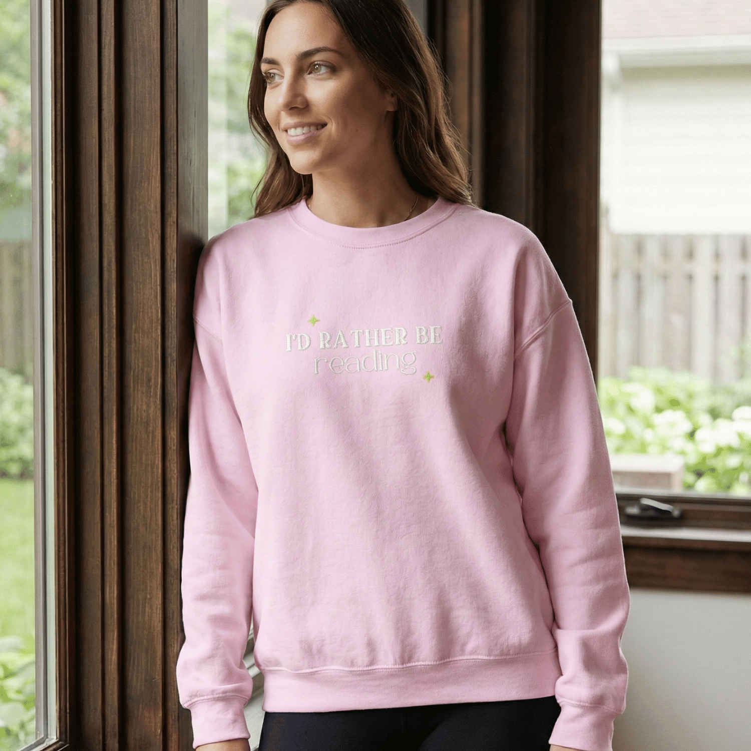 I’d Rather Be Reading Sweatshirt – Funny Introvert Book Lover Crewneck