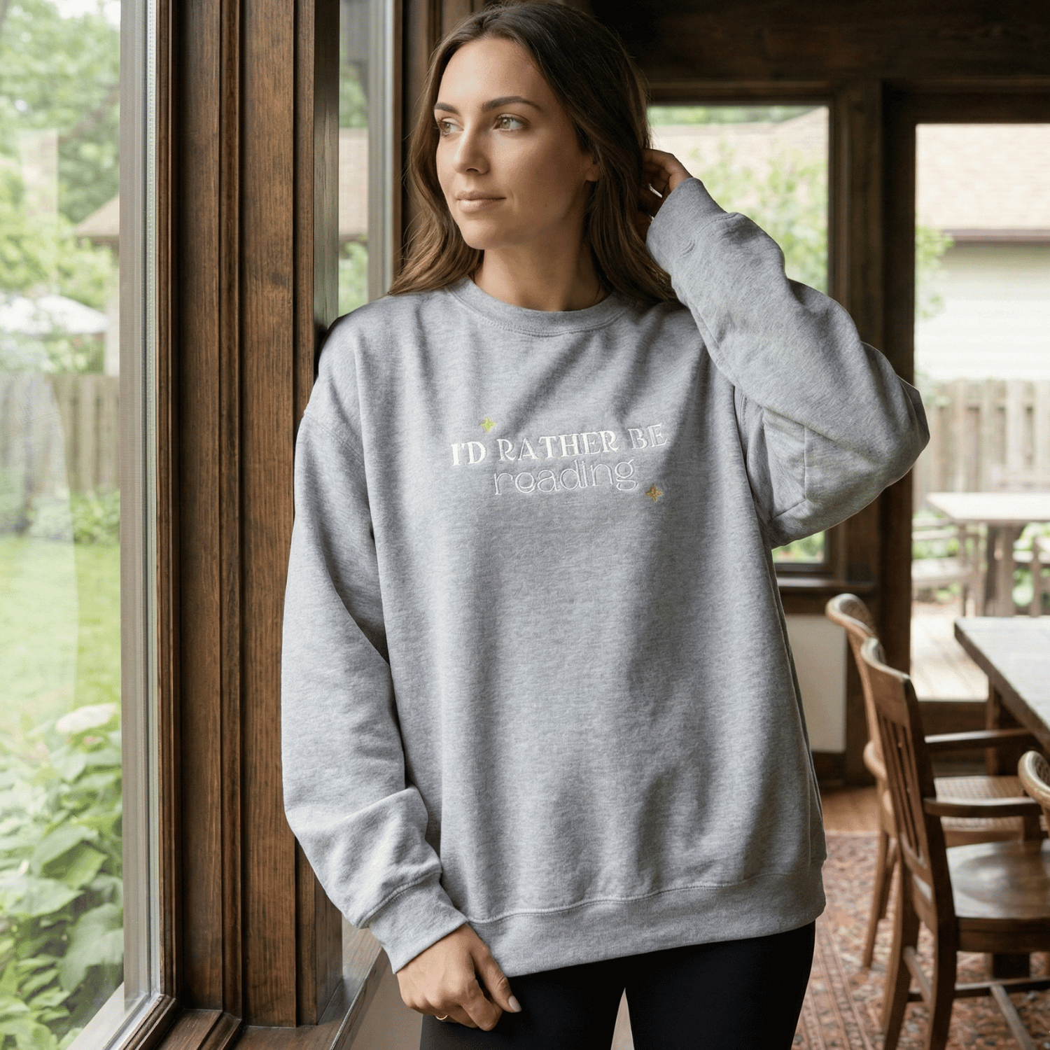 I’d Rather Be Reading Sweatshirt – Funny Introvert Book Lover Crewneck