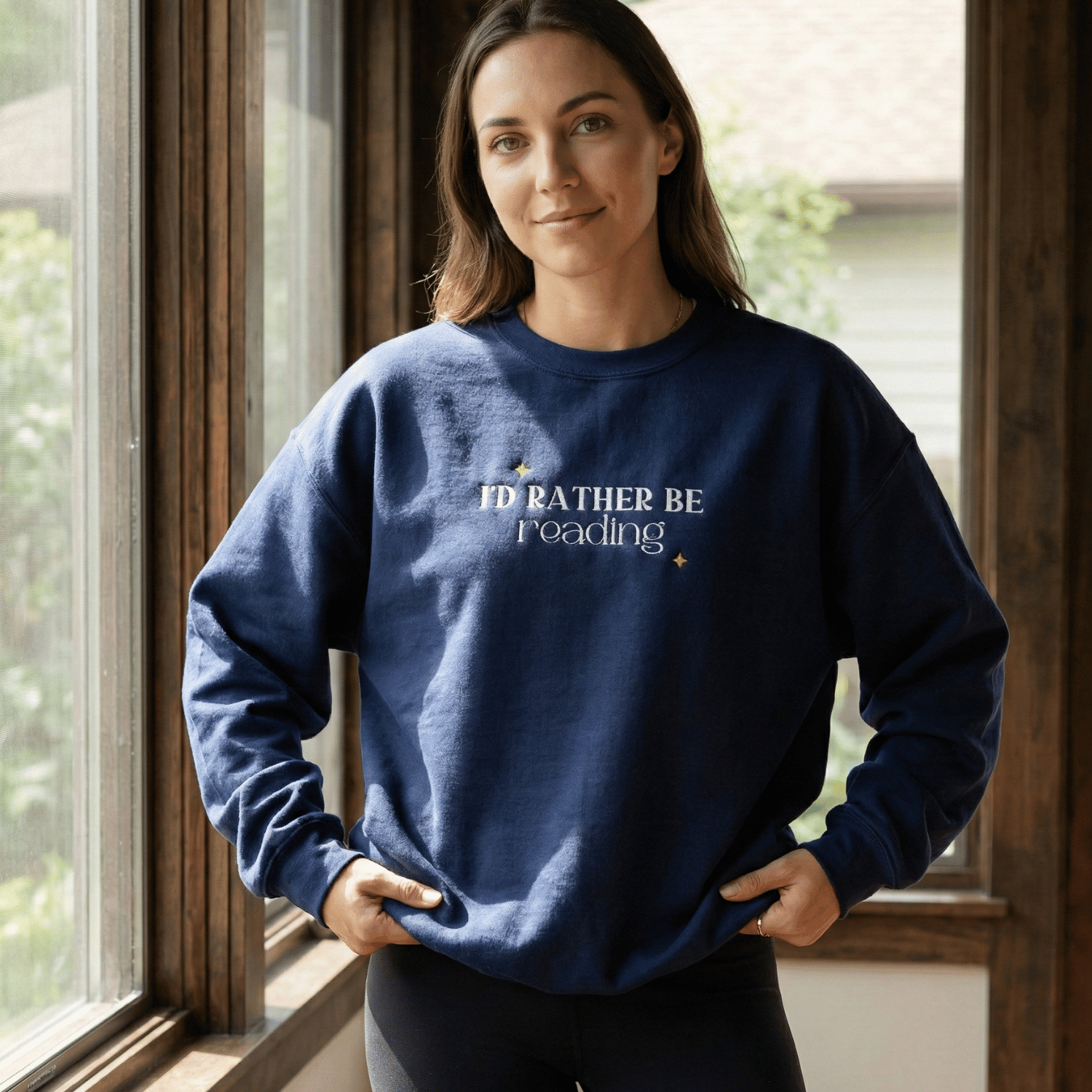 I’d Rather Be Reading Sweatshirt – Funny Introvert Book Lover Crewneck