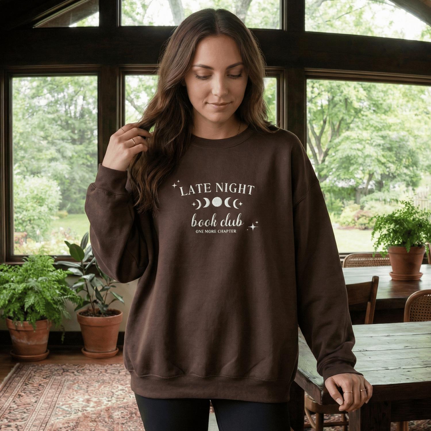 Late Night Book Club Sweatshirt – Cozy Reader Crewneck for BookTok Girls