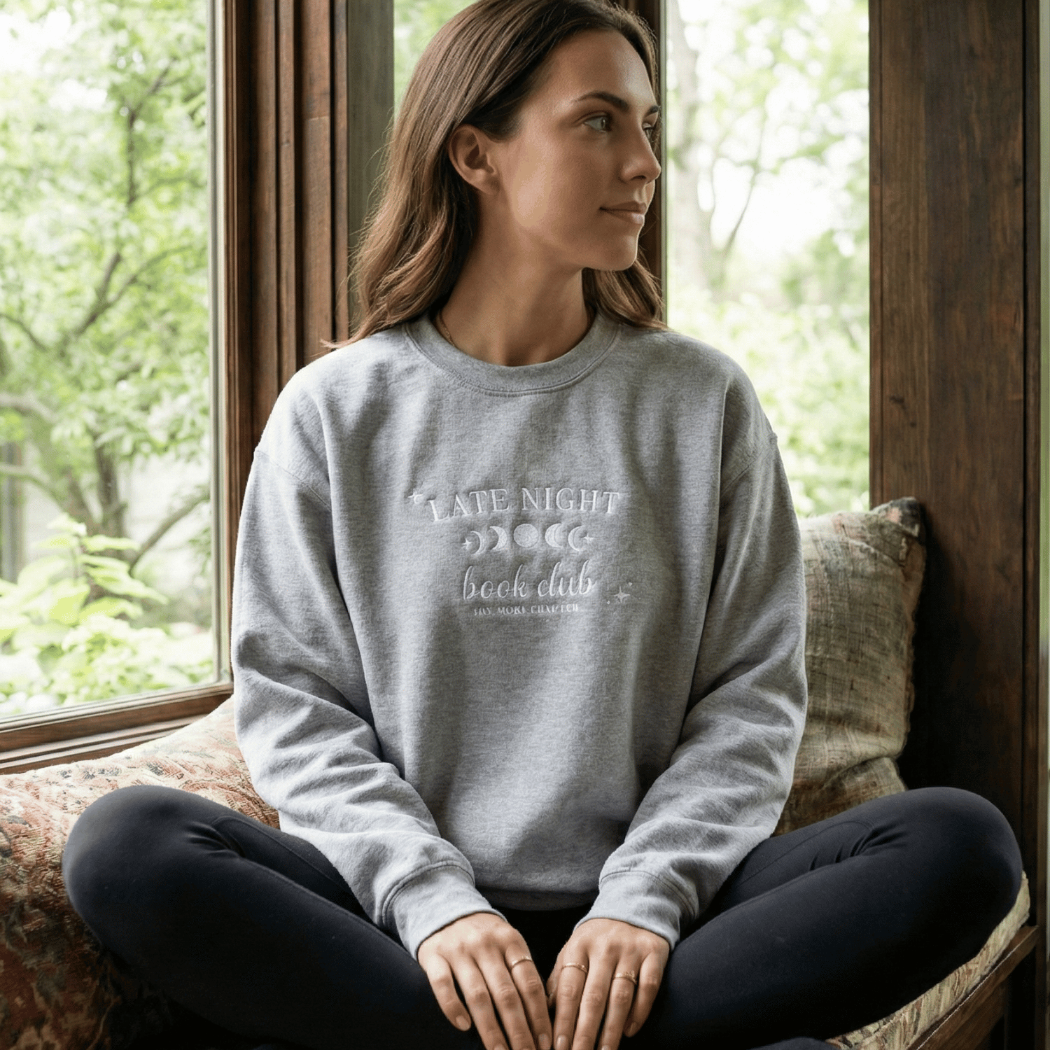 Late Night Book Club Sweatshirt – Cozy Reader Crewneck for BookTok Girls