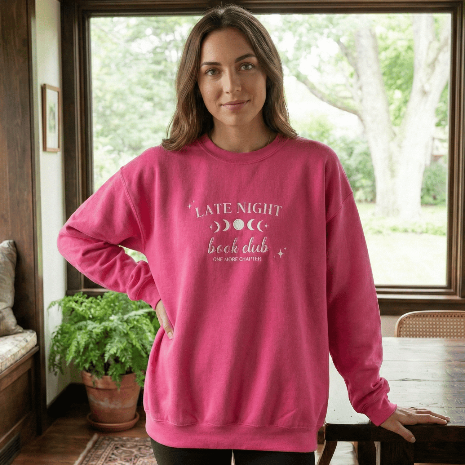 Late Night Book Club Sweatshirt – Cozy Reader Crewneck for BookTok Girls
