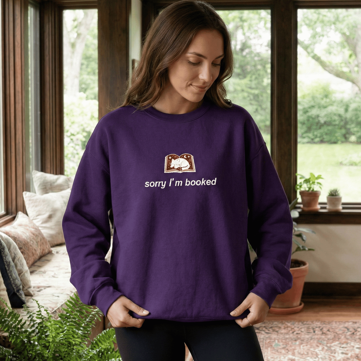 Sorry I’m Booked Sweatshirt – Funny BookTok Reader Crewneck for Book Lovers