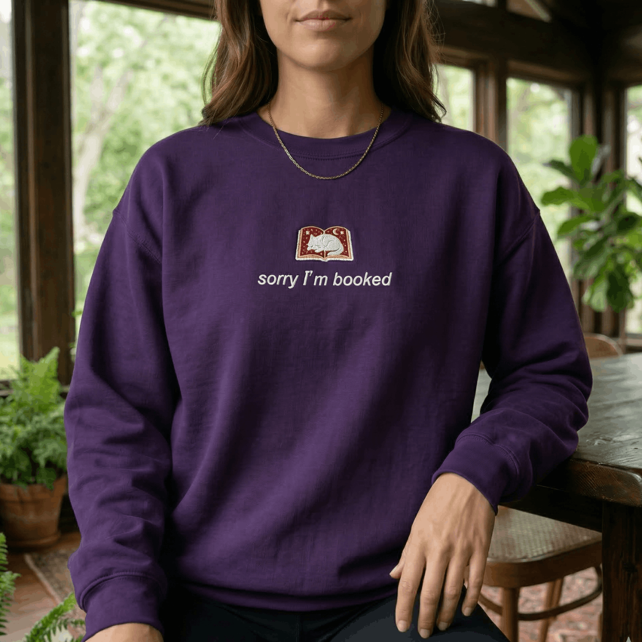 Sorry I'm Booked Sweatshirt – Funny BookTok Reader Crewneck for Book Lovers