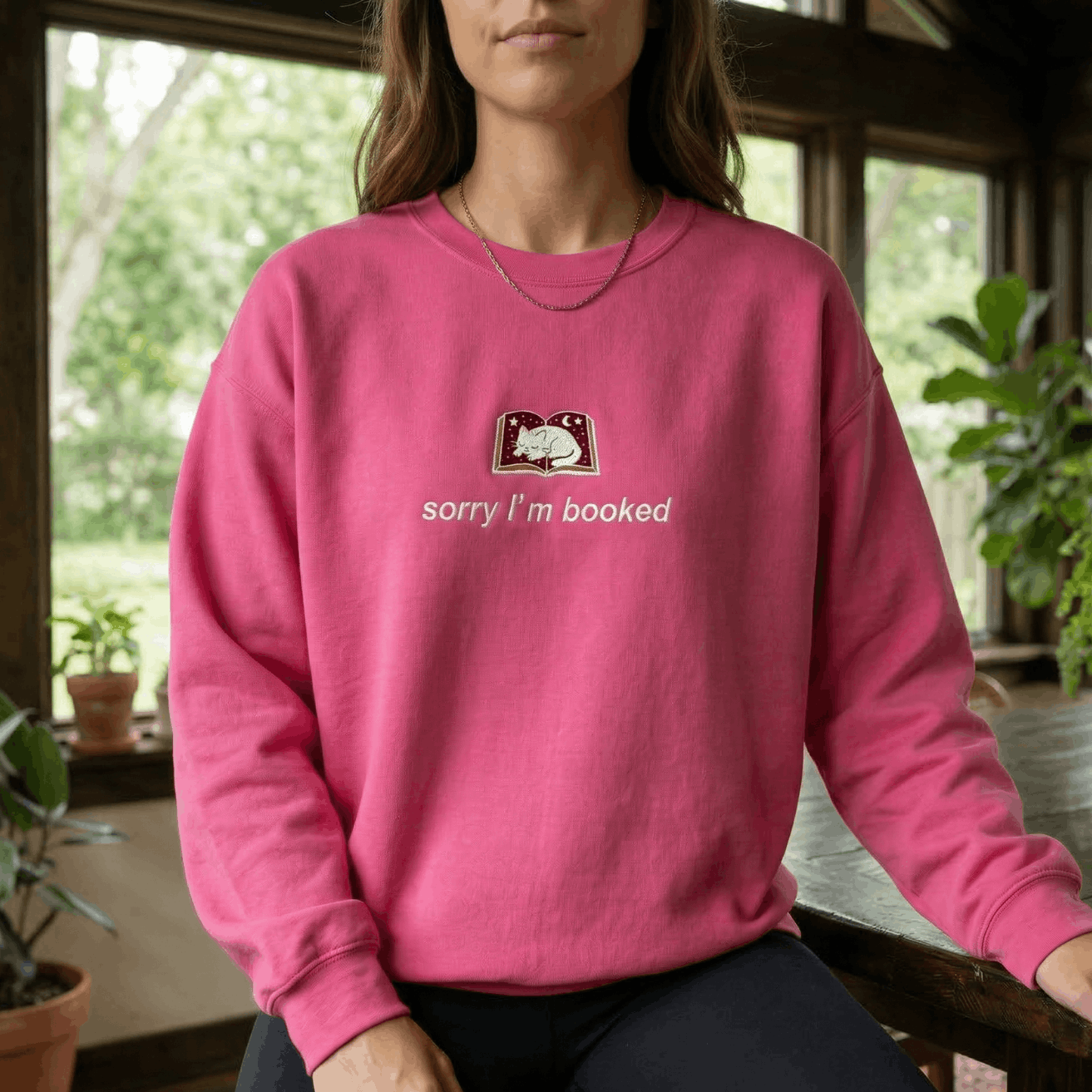 Sorry I'm Booked Sweatshirt – Funny BookTok Reader Crewneck for Book Lovers