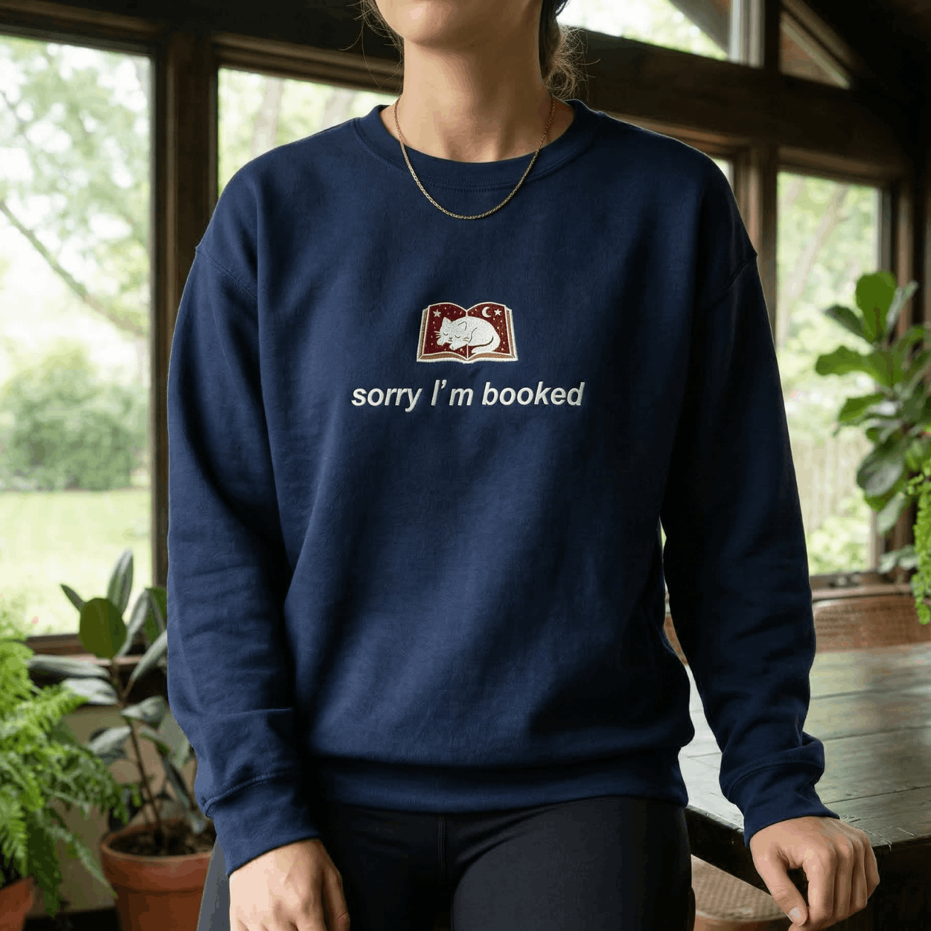 Sorry I'm Booked Sweatshirt – Funny BookTok Reader Crewneck for Book Lovers
