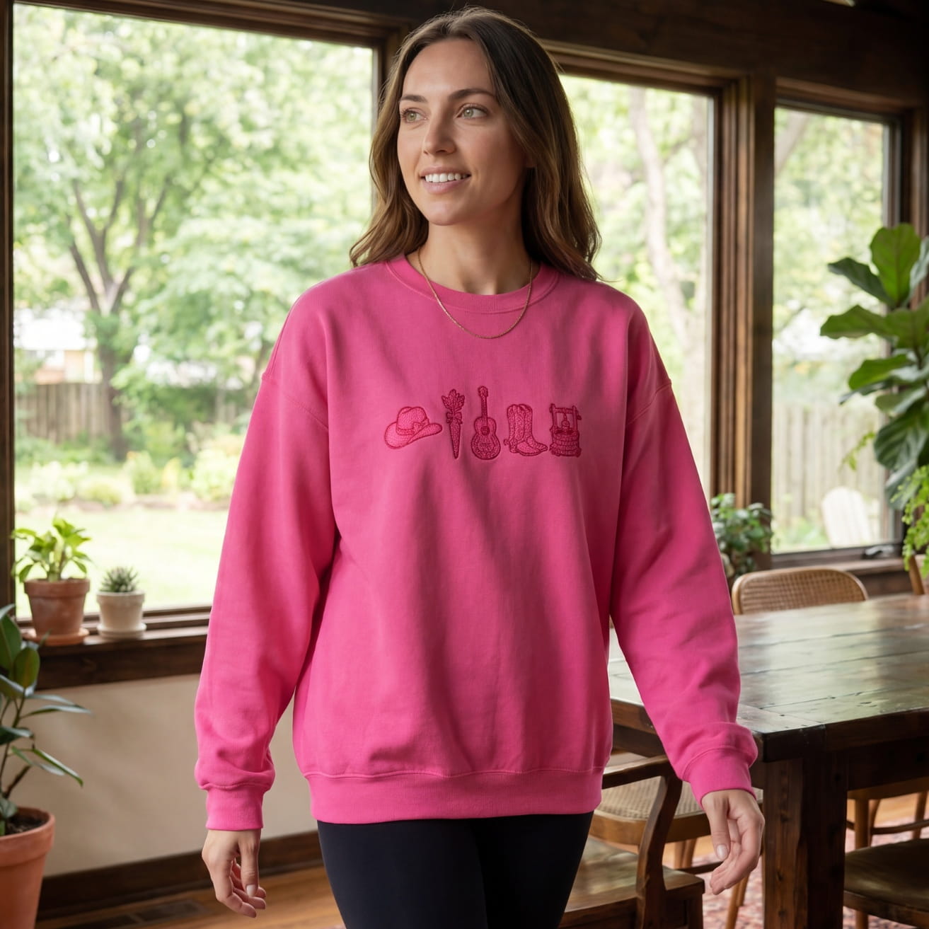 Heartless Icons Embroidered Sweatshirt - Cowboy Romance