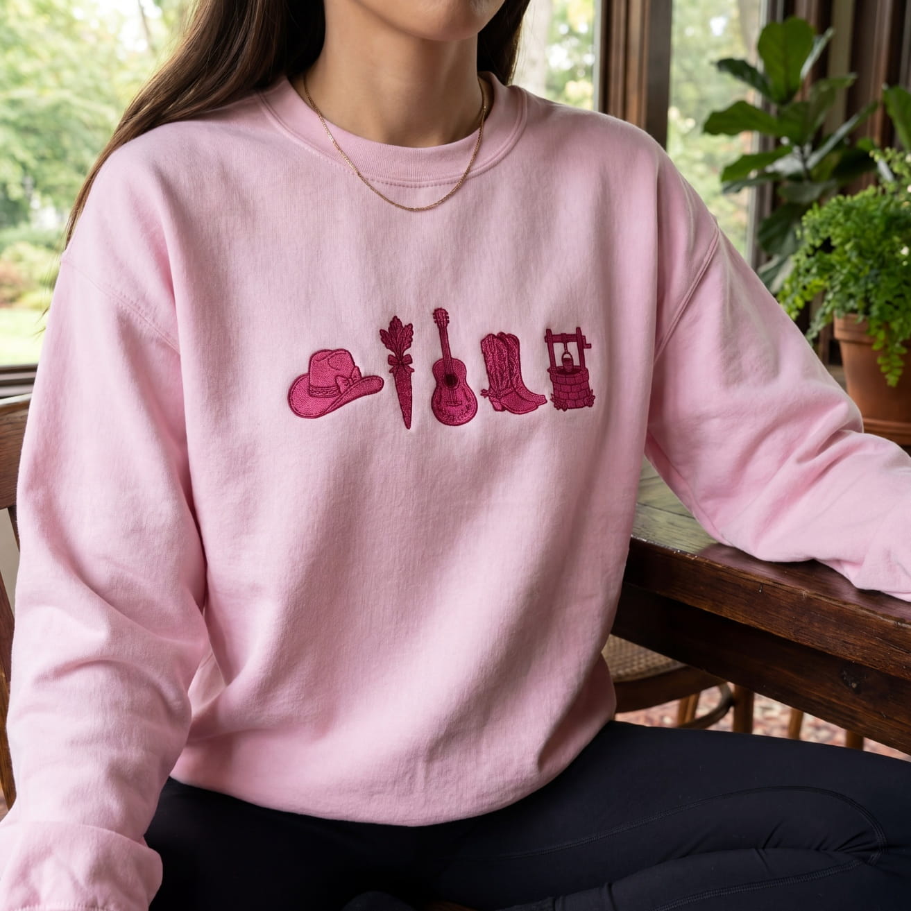 Heartless Icons Embroidered Sweatshirt - Cowboy Romance