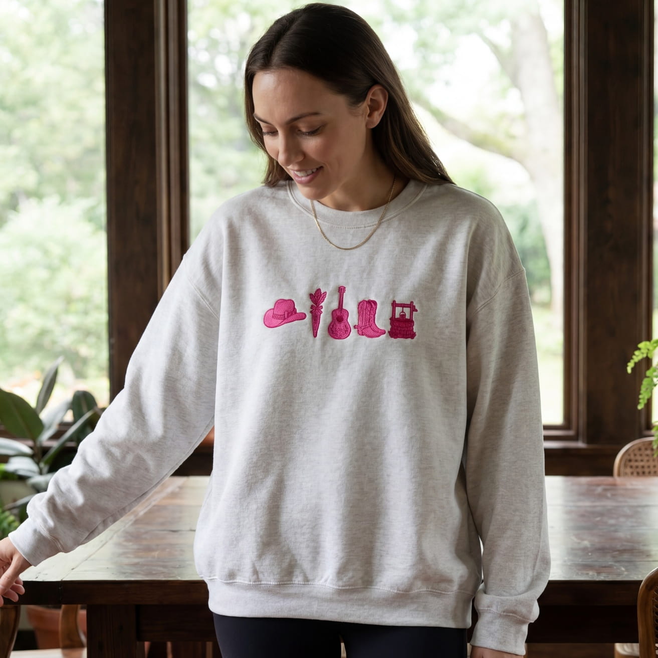 Heartless Icons Embroidered Sweatshirt - Cowboy Romance