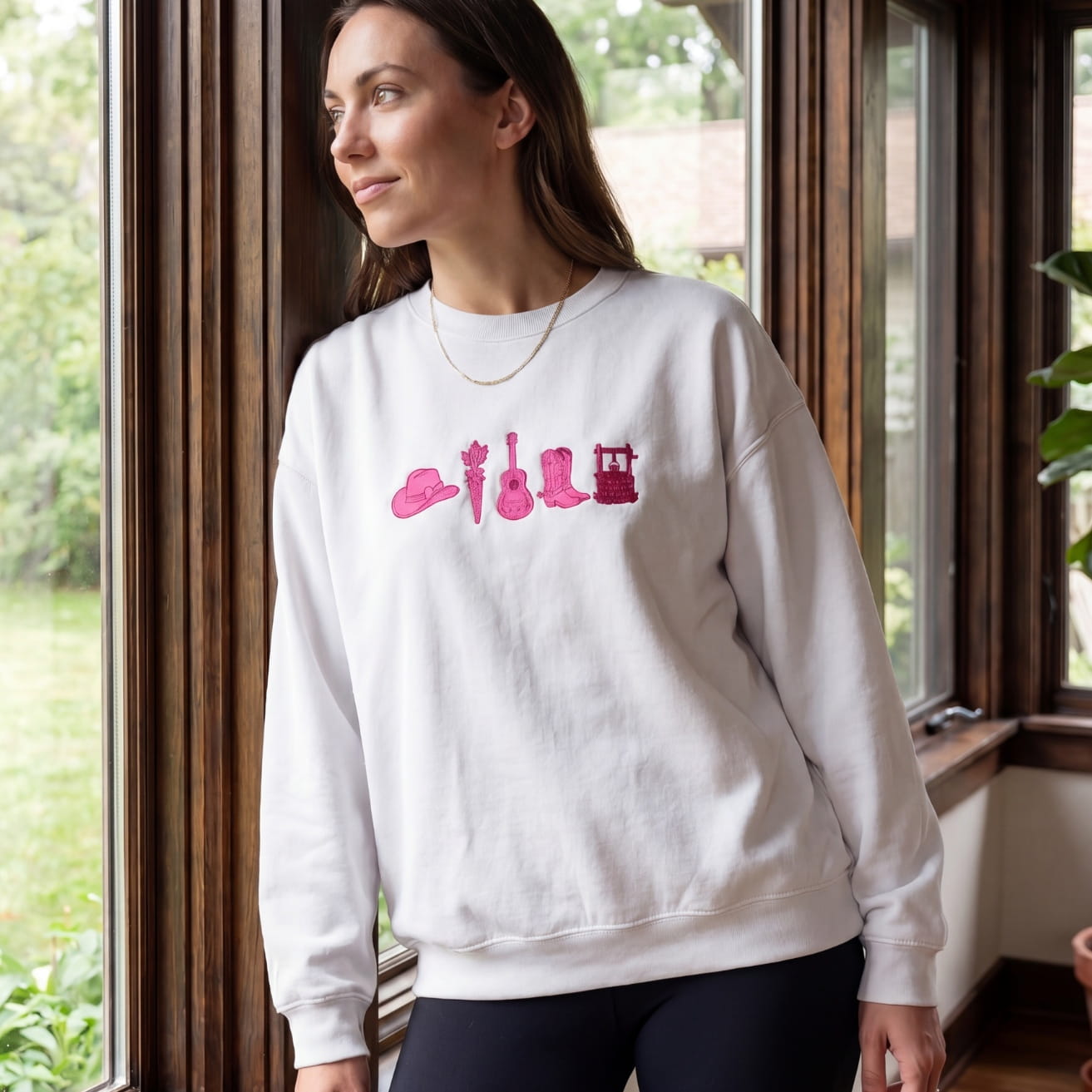 Heartless Icons Embroidered Sweatshirt - Cowboy Romance