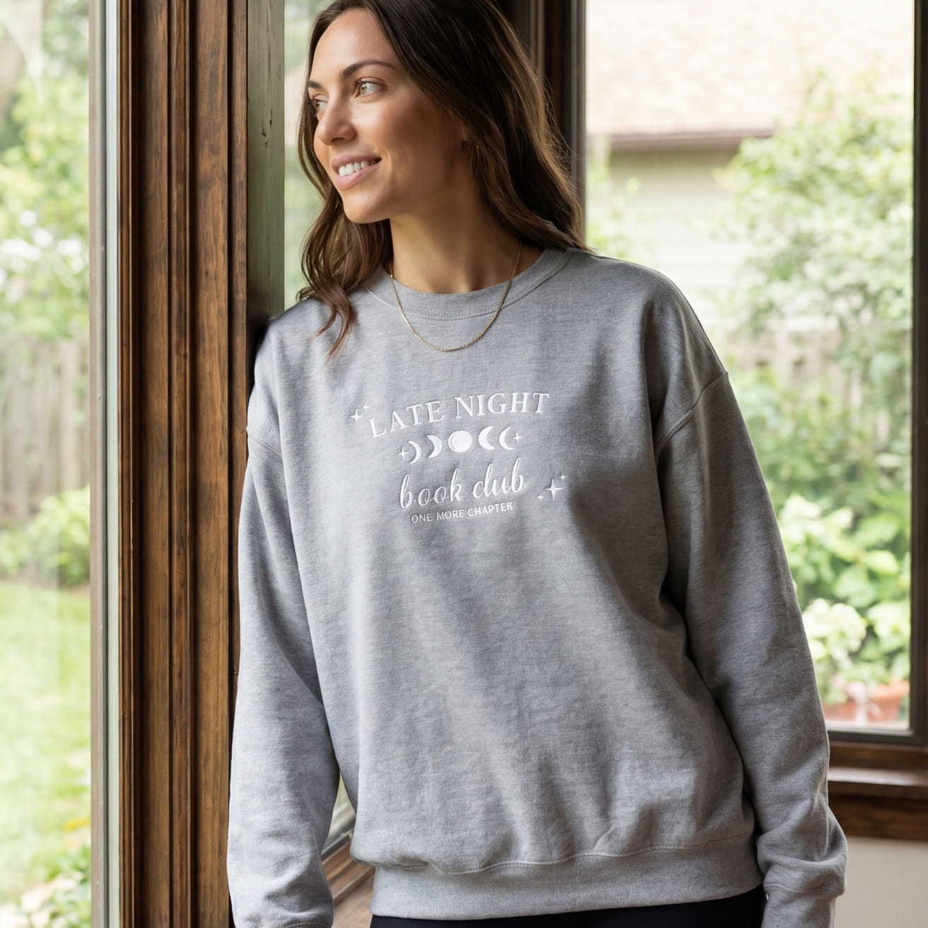 One More Chapter Embroidered Sweatshirt – Late Night Book Club