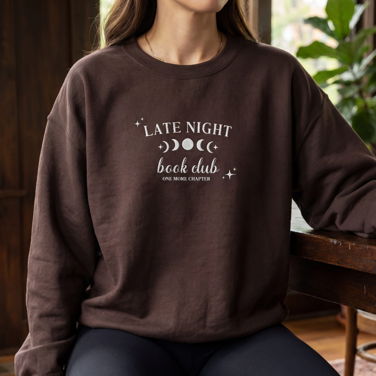 One More Chapter Embroidered Sweatshirt – Late Night Book Club