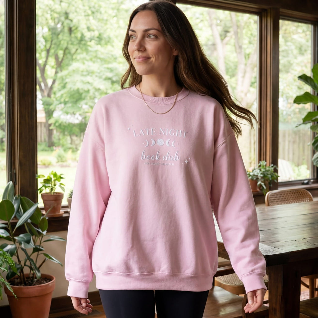 One More Chapter Embroidered Sweatshirt – Late Night Book Club