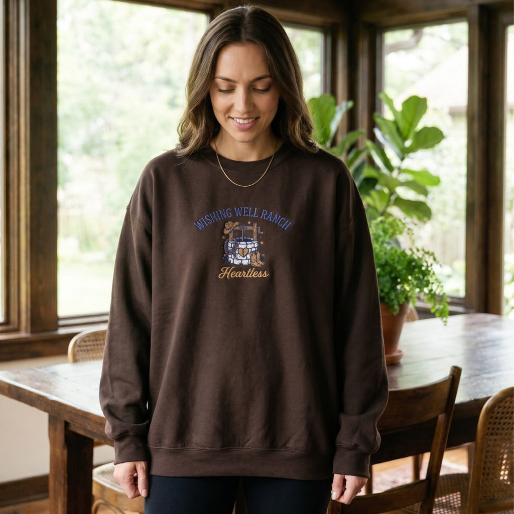 Wishing Well Ranch Heartless Embroidered Sweatshirt – Cowboy Romance