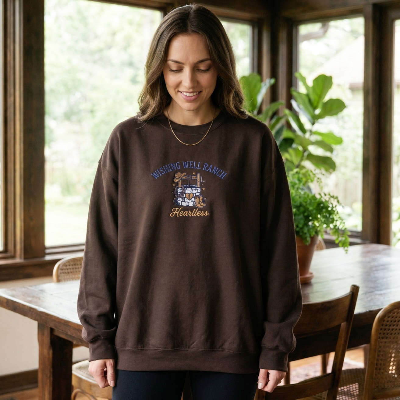 Wishing Well Ranch Heartless Embroidered Sweatshirt – Cowboy Romance