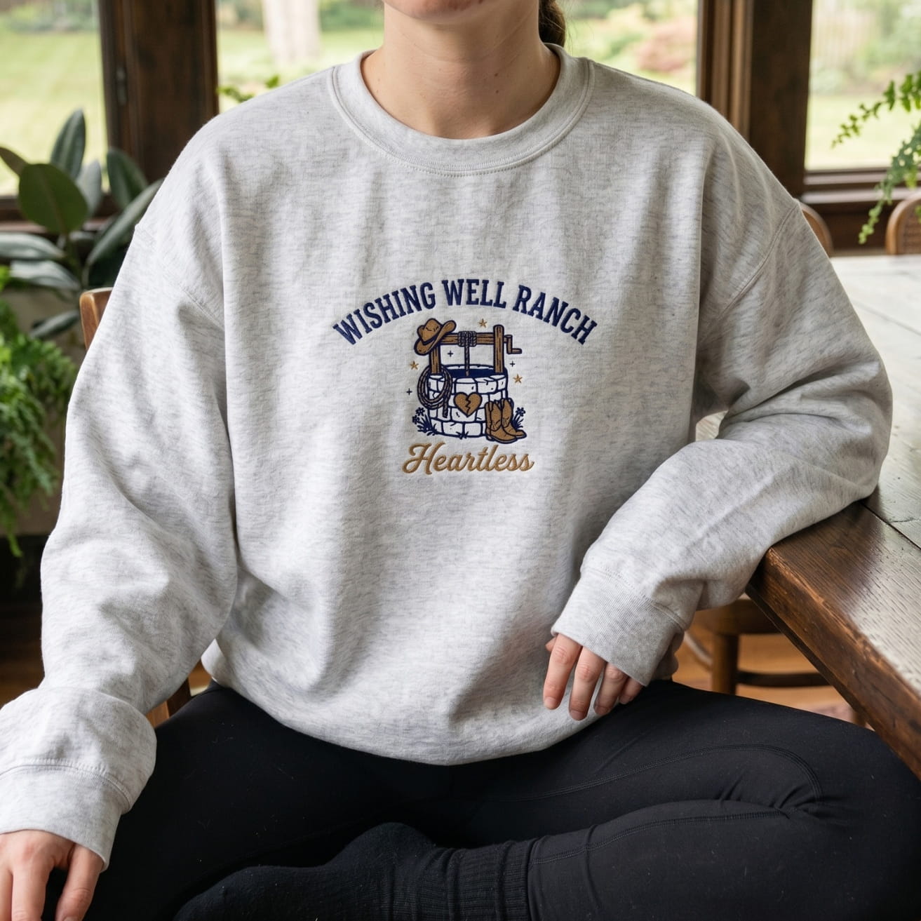 Wishing Well Ranch Heartless Embroidered Sweatshirt – Cowboy Romance