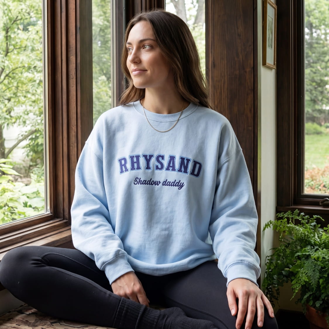 Rhysand Shadow Daddy Embroidered Sweatshirt – Blue Embroidery