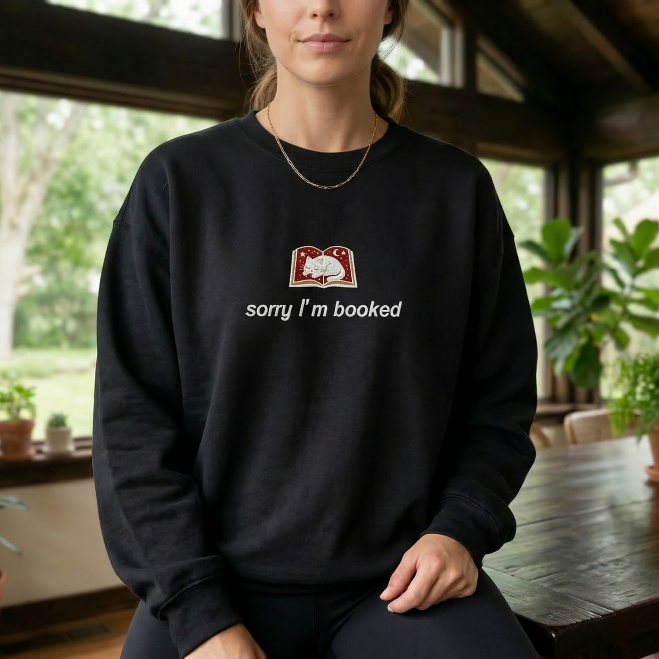 Sorry I'm Booked Sweatshirt – Funny BookTok Reader Crewneck for Book Lovers