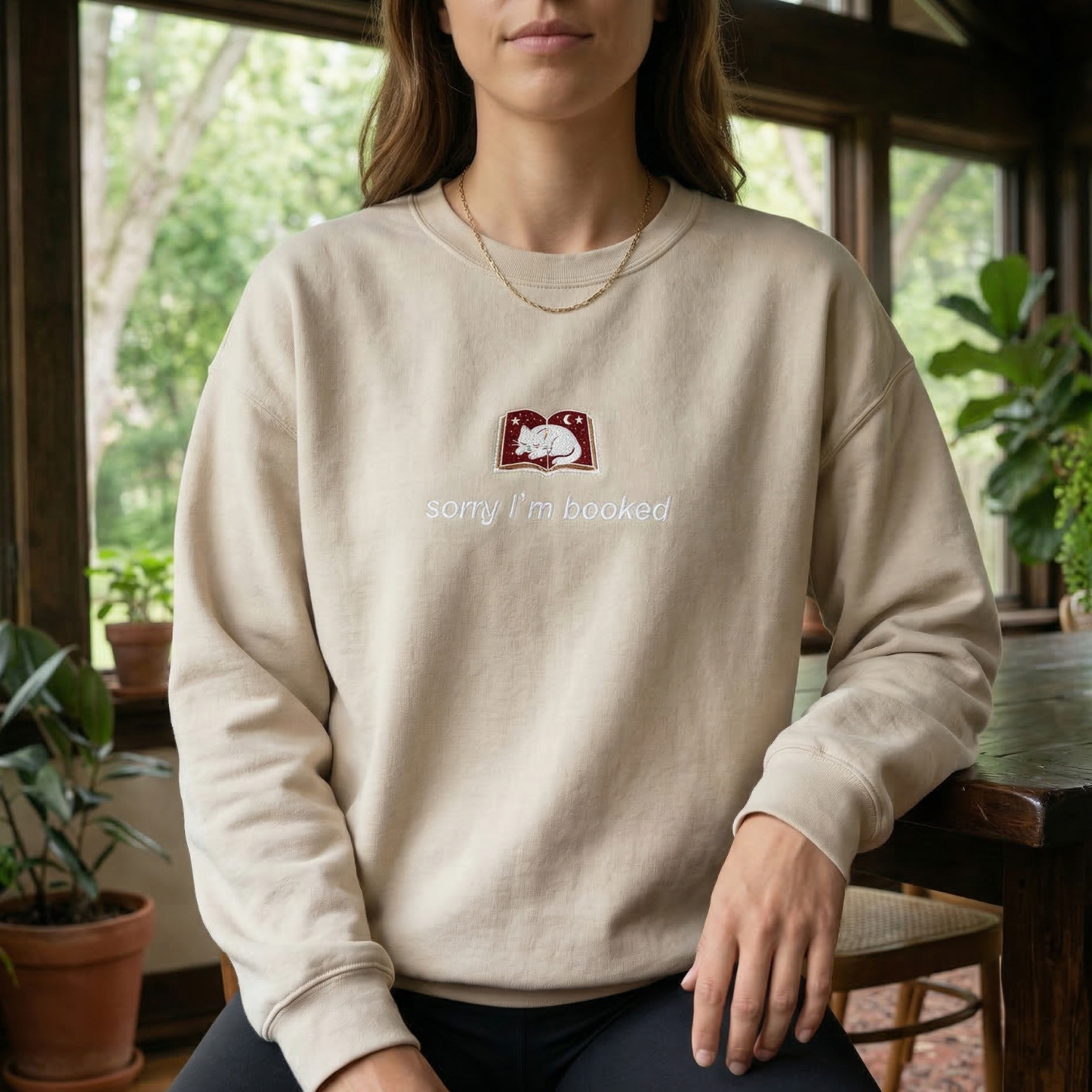 Sorry I'm Booked Sweatshirt – Funny BookTok Reader Crewneck for Book Lovers